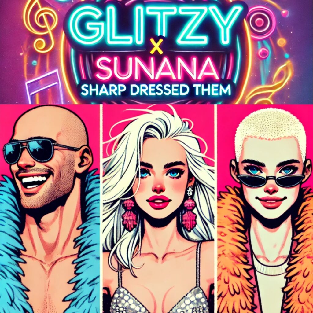 cover single art Glitzy Von Jagger Sharp Dressed Them SUNANA Remix