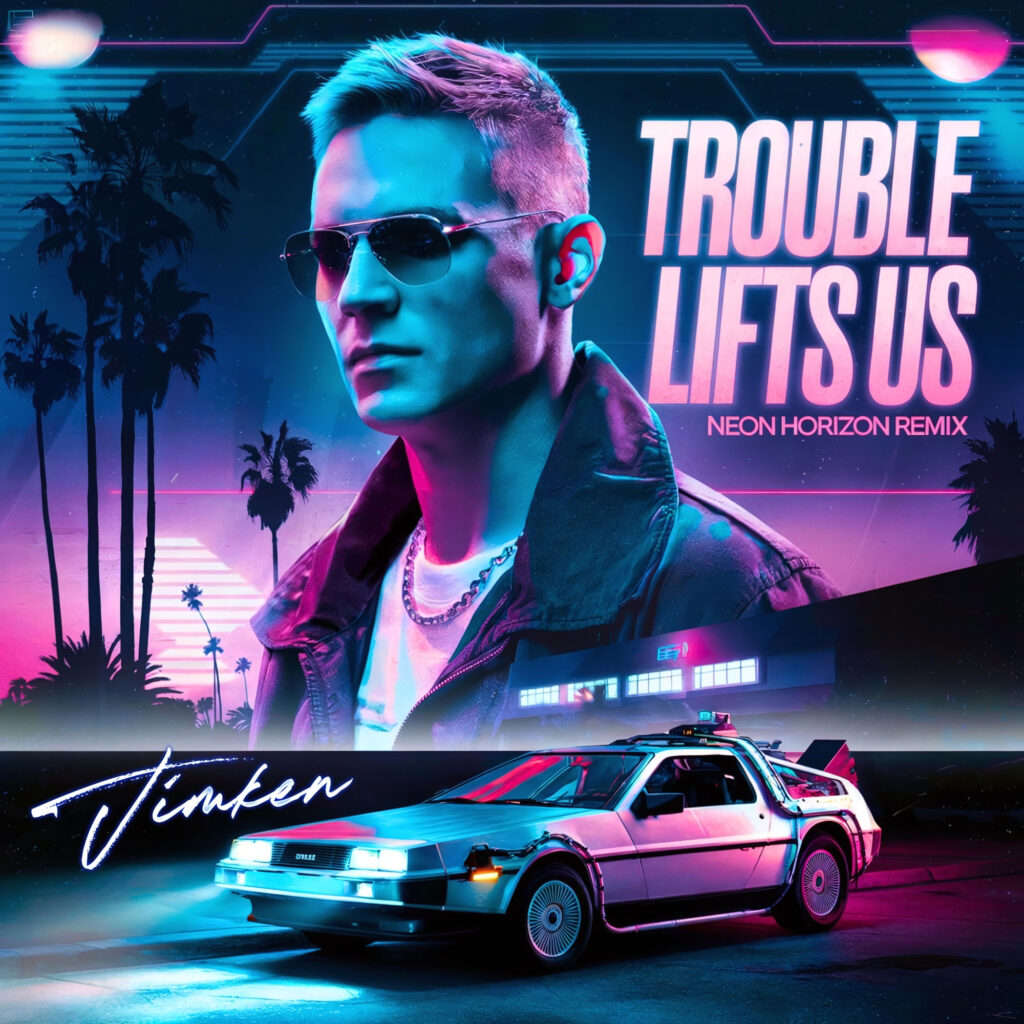 cover single art JIMKEN Trouble Lifts Us (feat. DSB & Alyssa Jane) [Neon Horizon Remix]