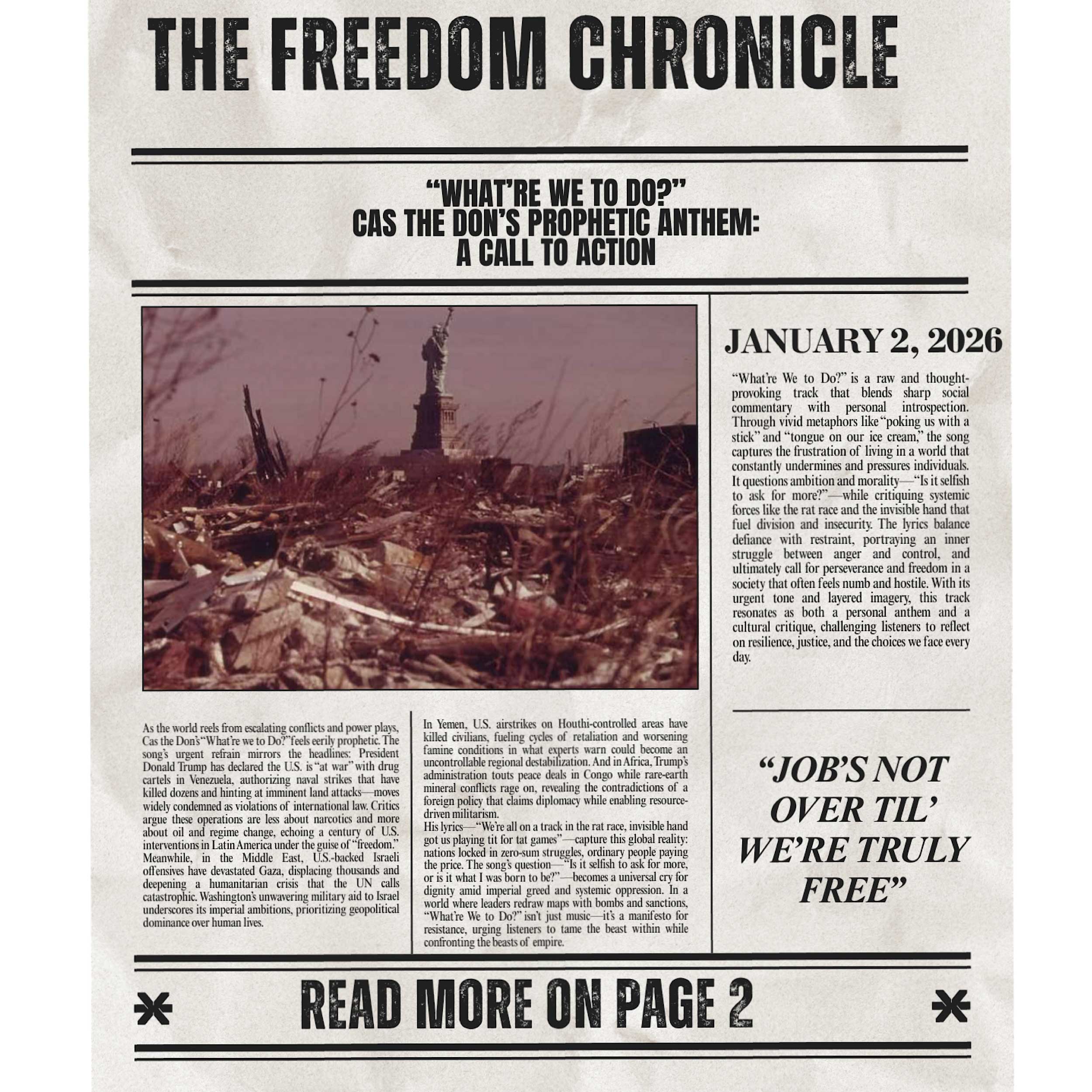 Cas the Don cuestiona el presente en “What’re We to Do?”