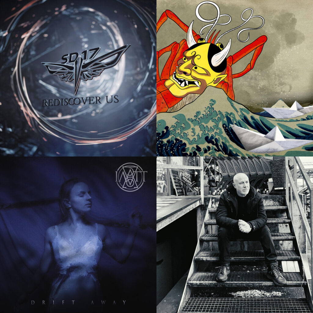 Collage de portadas: SD17 – Rediscover Us; Langosta – No faltes tu; IATT – Drift Away; Dave – Curl Zueri