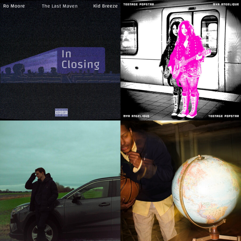 Collage de portadas: The – Last Maven x Kid Breeze In Closing; Mya – Angelique Teenage Popstar; David – Bos Signs Keep on Changing; Ao – Tone Autumn University