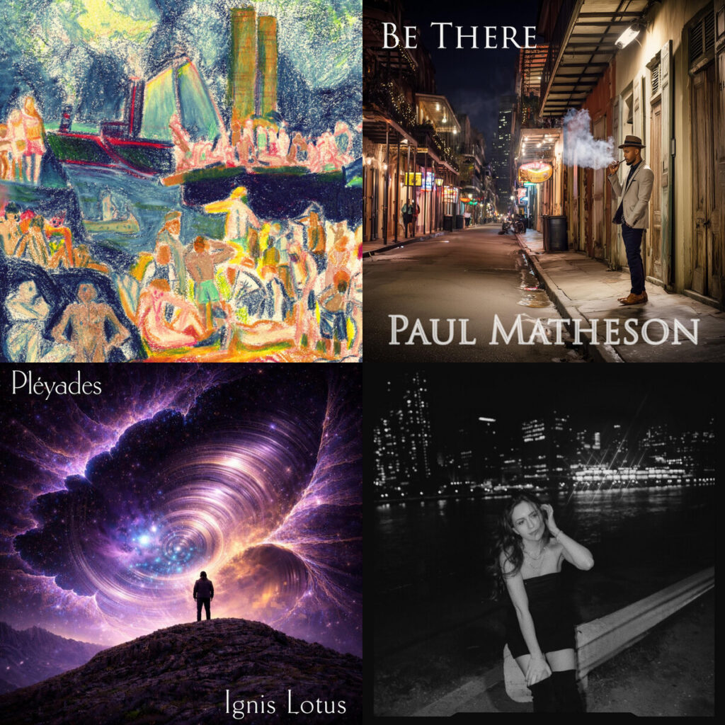 Collage de portadas: Ringing – rose_bud_thorn; Paul – Matheson Be There; Ignis – Lotus Pleyades; Alexa – Kate Forever