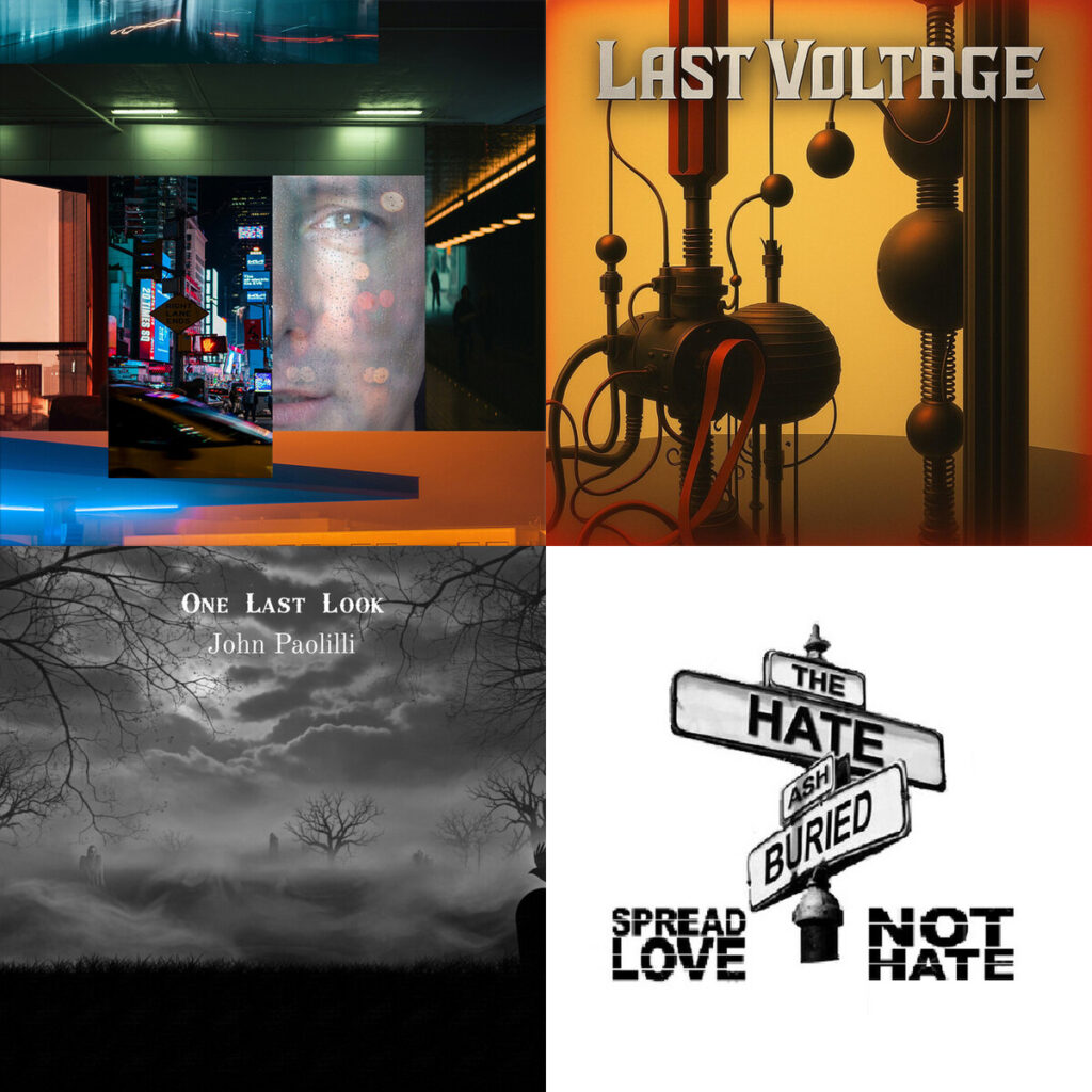 Collage de portadas: Paolo – Coruzzi Cinematic World; Last – Voltage Overdose; John – Paolilli One Last Look; Hate – Ash Buried Catherine my love