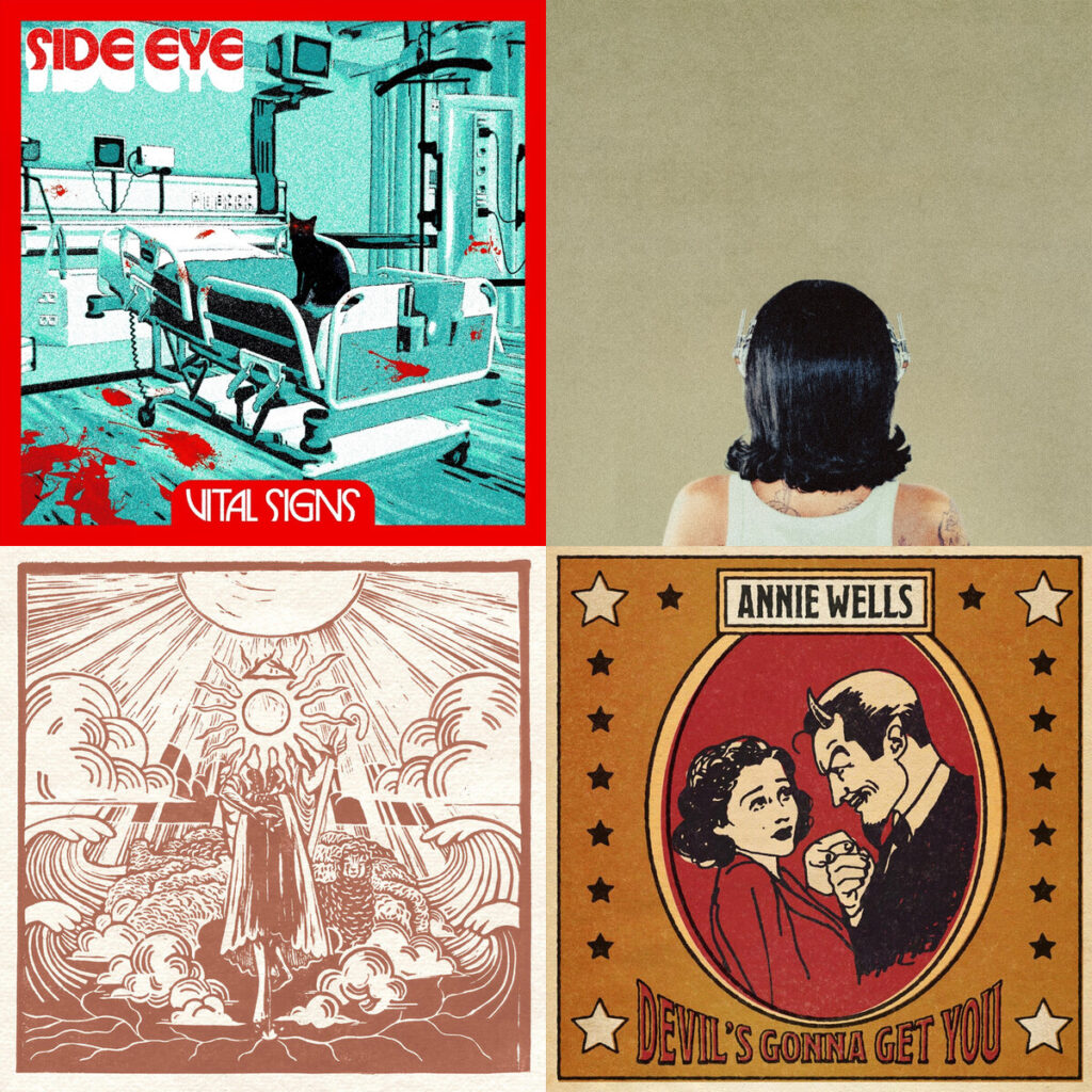 Collage de portadas: SIDE – EYE VITAL SIGNS; Samara – Cyn oooshxt; Never – the Wiser x Hattie Better Than Ever; Annie – Wells Devils Gonna Get You